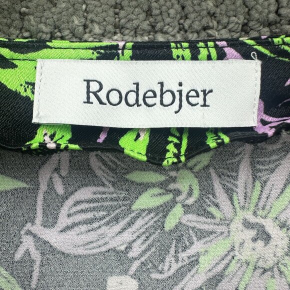 Rodebjer Mini Dress Womens S Multicolor Floral  Short Sleeve Shoulder Pads - Picture 6 of 11